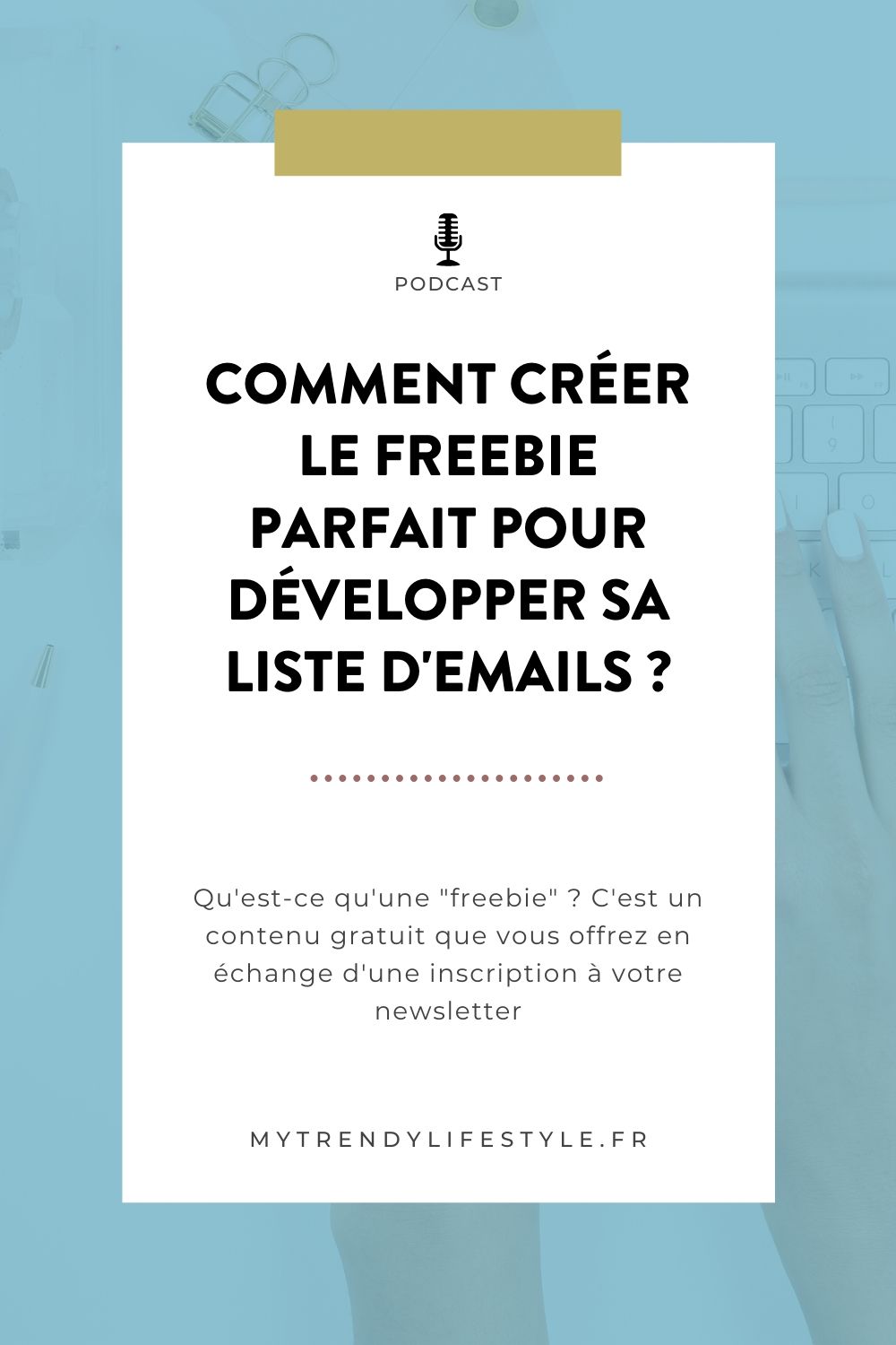 Votre freebie doit être un contenu dont votre audience a besoin. On ne crée pas un freebie juste pour créé un freebie, cela ne fonctionnera pas et peu de résultats en ressortiront. Pour en savoir plus sur la bonne manière de créer un freebie, je vous donne rendez-vous dans l’épisode.